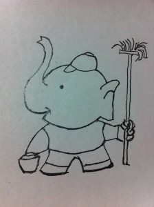 キレイにする象くん